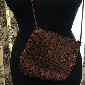 Bronze Sequined Evening Purse